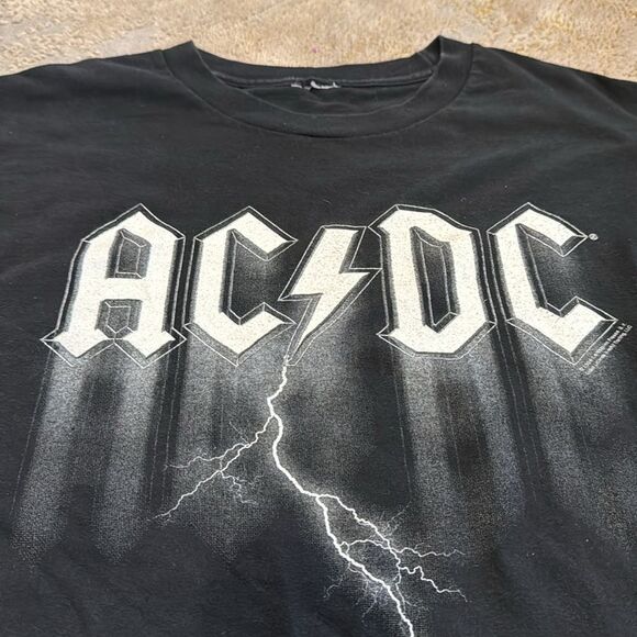 AC/DC Lightning Bolt T-Shirt Mens XLarge Black White 2004 Y2K Graphic Rock Band - Picture 2 of 7